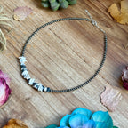 White Buffalo Choker Necklace – Sterling Silver Pearls - 14" | The Bijoux FAB