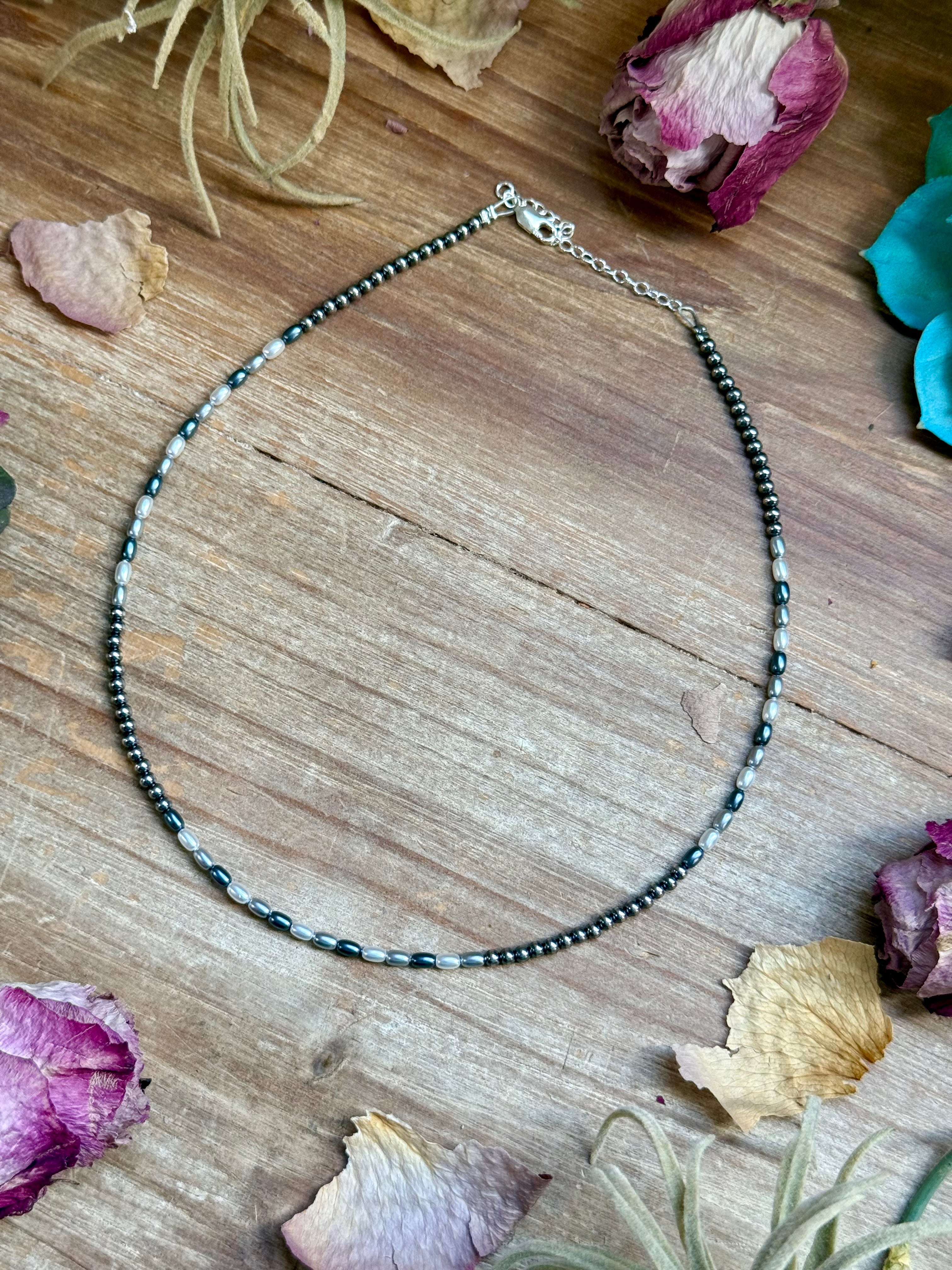 15.25” Freshwater Pearl Necklace – Sterling Silver Pearls