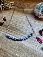 Variscite Sea Sediment & Sterling Silver Pearl Choker Necklace – 16" | The Bijoux FAB