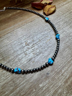 Golden Hill Turquoise & Sterling Pearl Necklace – 16" | The Bijoux FAB