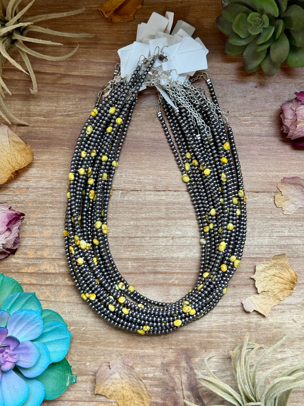 Palomino Turquoise Sterling Silver Pearls Necklace – 15” | The Bijoux FAB