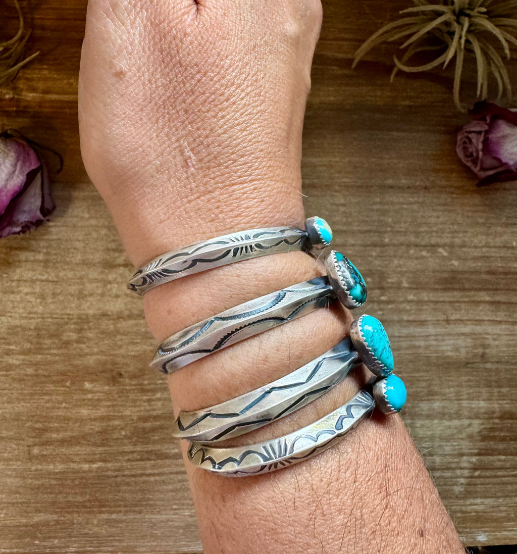 Turquoise Sterling Silver Cuff Bracelet – Native Made Western Cuff Choose Your Stone | USA Made