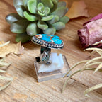 MJ Turquoise Mohave & Spiny Oyster Ring – Sterling Silver Adjustable Band