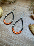 Orange Spiny Oyster & Sterling Pearl Earrings | The Bijoux FAB