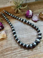 Sterling Silver Pearl Statement Necklace – 24” | The Bijoux FAB
