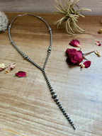 Sterling Silver Pearls Lariat Necklace – Adjustable Western Layering Piece | The Bijoux FAB