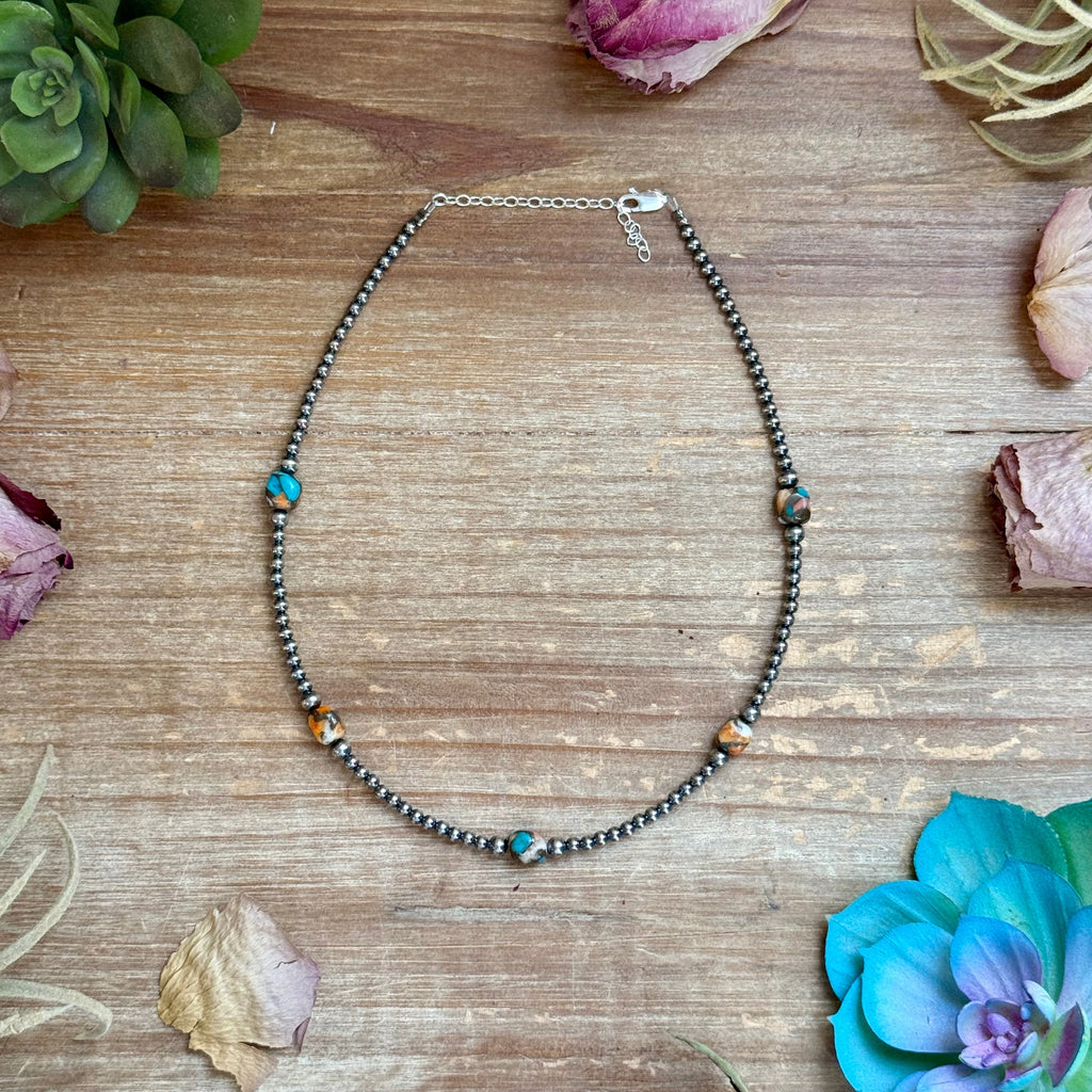 Turquoise & Spiny Oyster Petite Choker – 13” | The Bijoux FAB