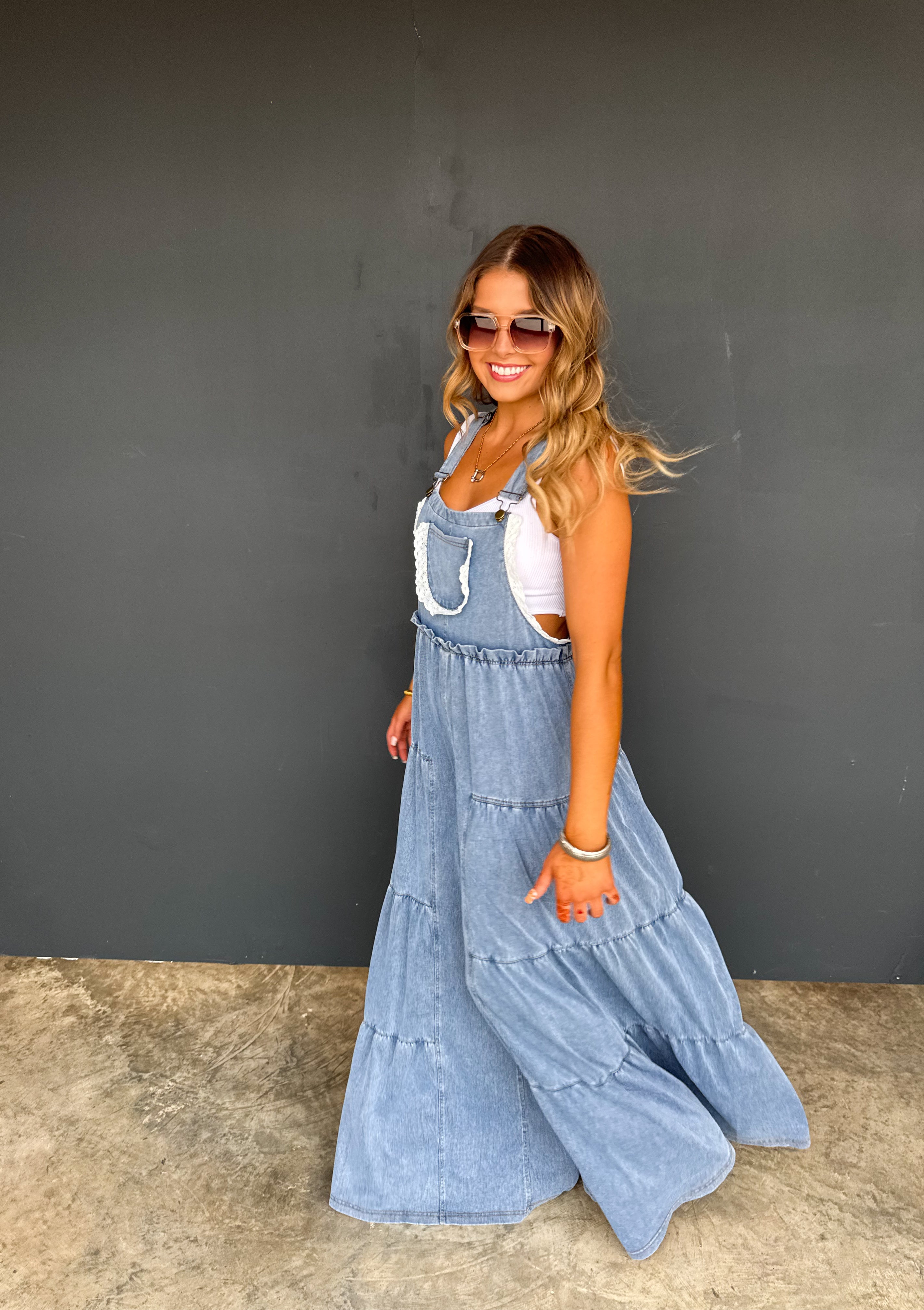 PREORDER - Boho & Lace Denim Overalls | Blakeley Designs
