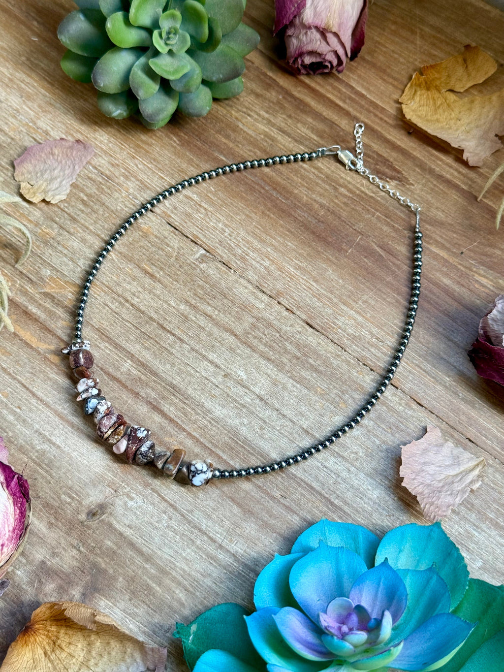 Wild Horse Choker Necklace – Sterling Silver Pearls - 14" | The Bijoux FAB