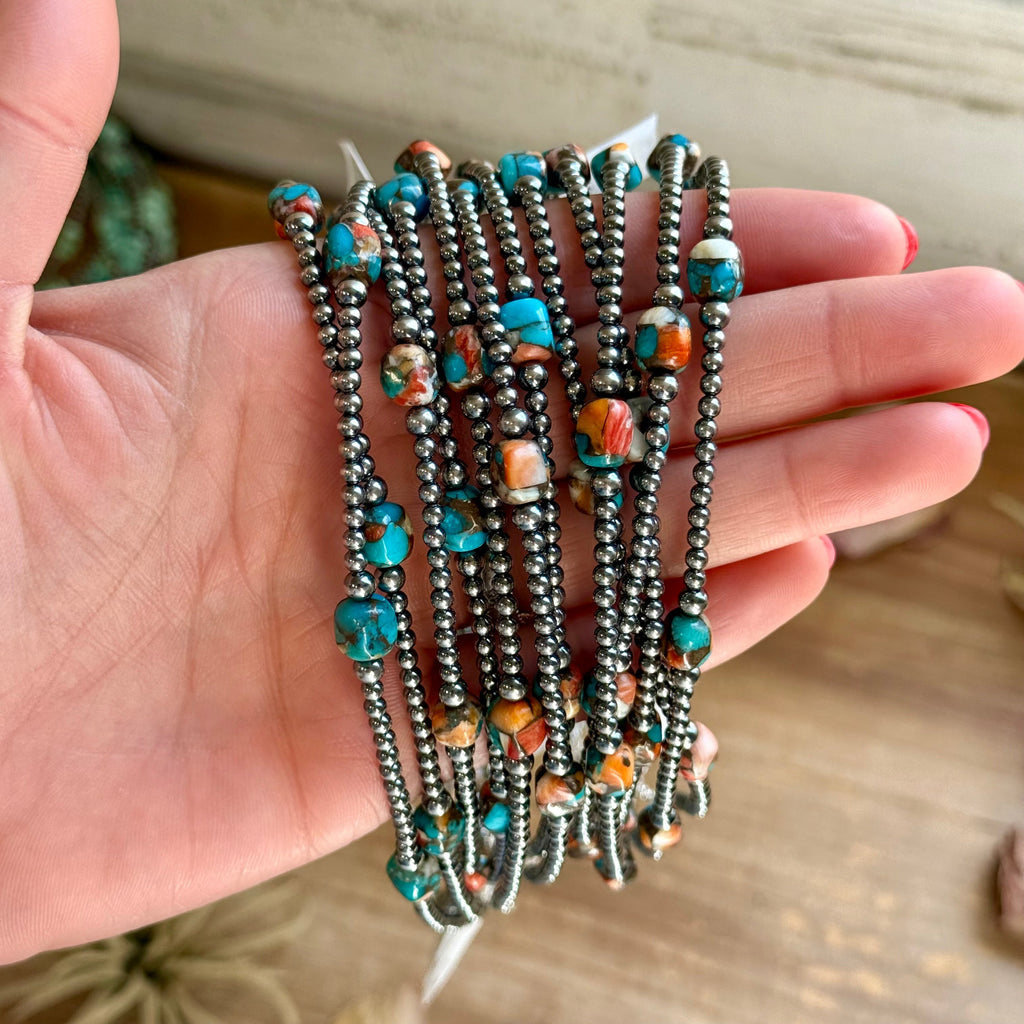 Turquoise & Spiny Oyster Petite Choker – 13” | The Bijoux FAB