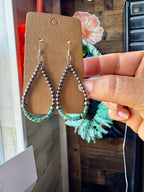 Turquoise Heishi & Sterling Pearl Earrings | The Bijoux FAB