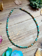 Turquoise Tube Necklace – Sterling Silver & Hematite (18") | The Bijoux FAB