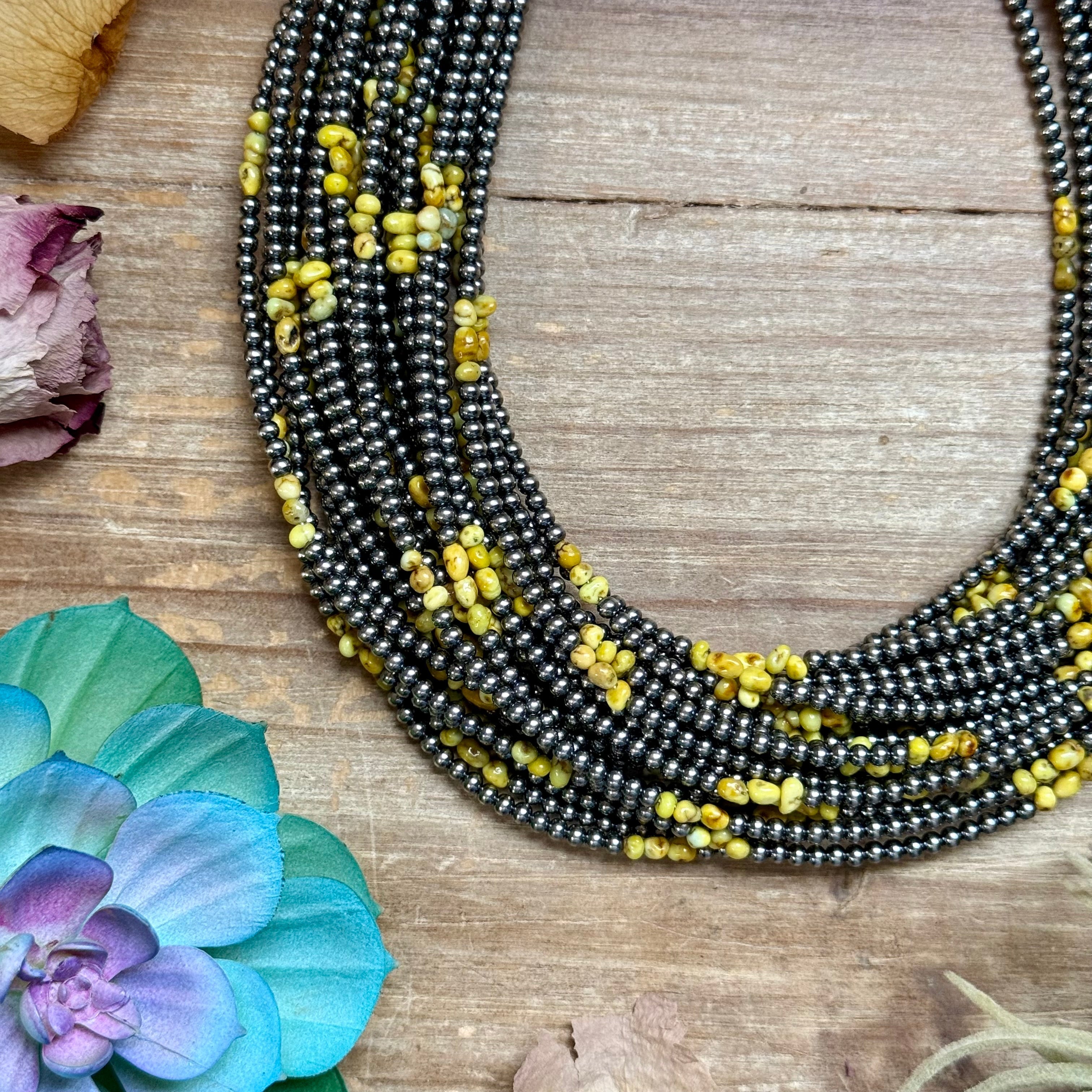 Palomino Turquoise Necklace Sterling Silver Pearls – 16.5”  | The Bijoux FAB