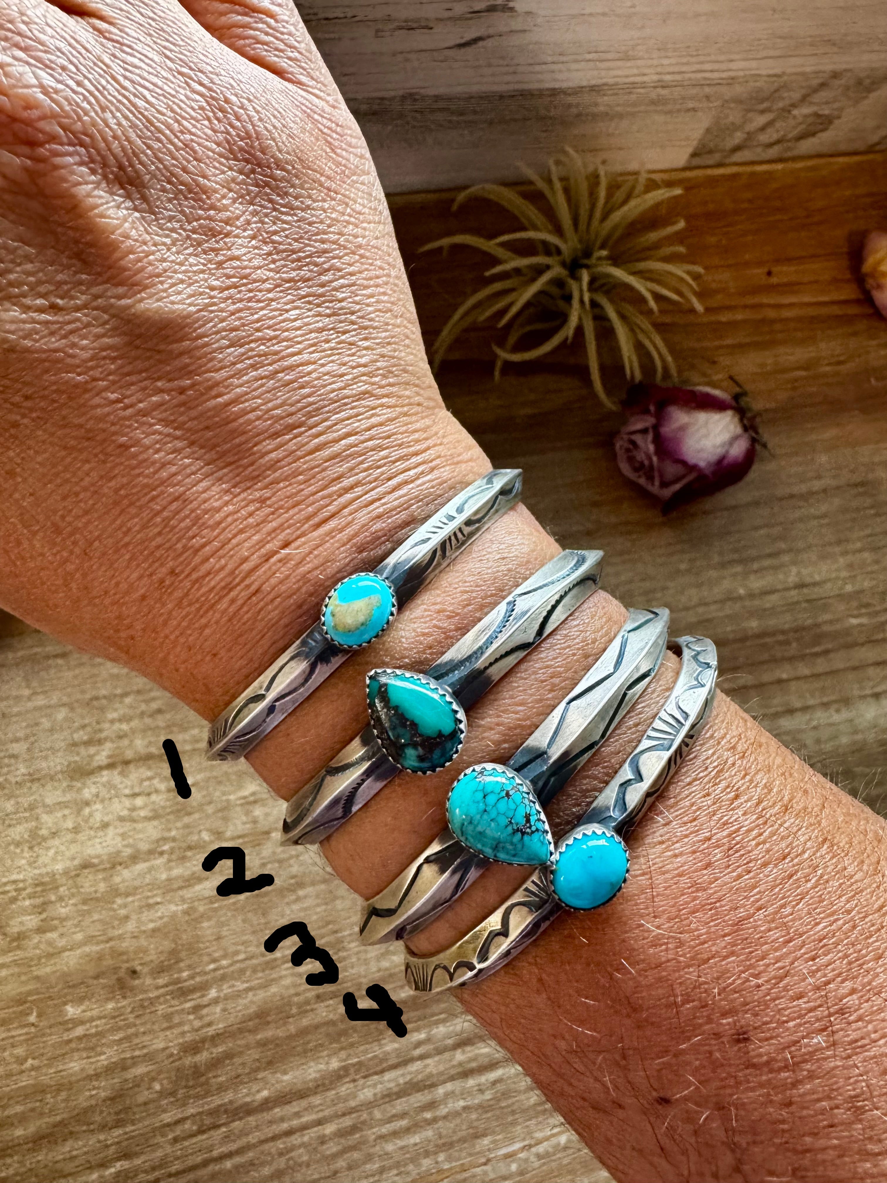 Turquoise Sterling Silver Cuff Bracelet – Native Made Western Cuff Choose Your Stone | USA Made