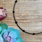 Black Onyx Star Necklace – Sterling Silver Pearls - 15" | The Bijoux FAB