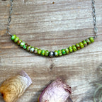 Green Variscite Paperclip Necklace – Sterling Silver Accent - 16" | The Bijoux FAB