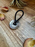 Sterling Silver Concho Hair Tie – Stamped Western Ponytail Holder | USA Made