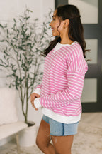 Almost Therapeutic Drop Shoulder Pullover in Candy Pink