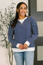 Almost Therapeutic Drop Shoulder Pullover in Navy