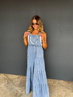 PREORDER - Boho & Lace Denim Overalls | Blakeley Designs