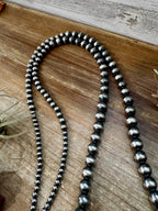 NFR Collection Sterling Silver Pearl Necklace – Graduated 6mm to 16mm 51” Long | The Bijoux FAB