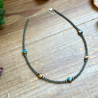 Turquoise & Spiny Oyster Petite Choker – 13” | The Bijoux FAB