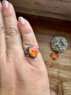 Heart Ring - Size 6 1/2 -Dahlia ring and sterling silver