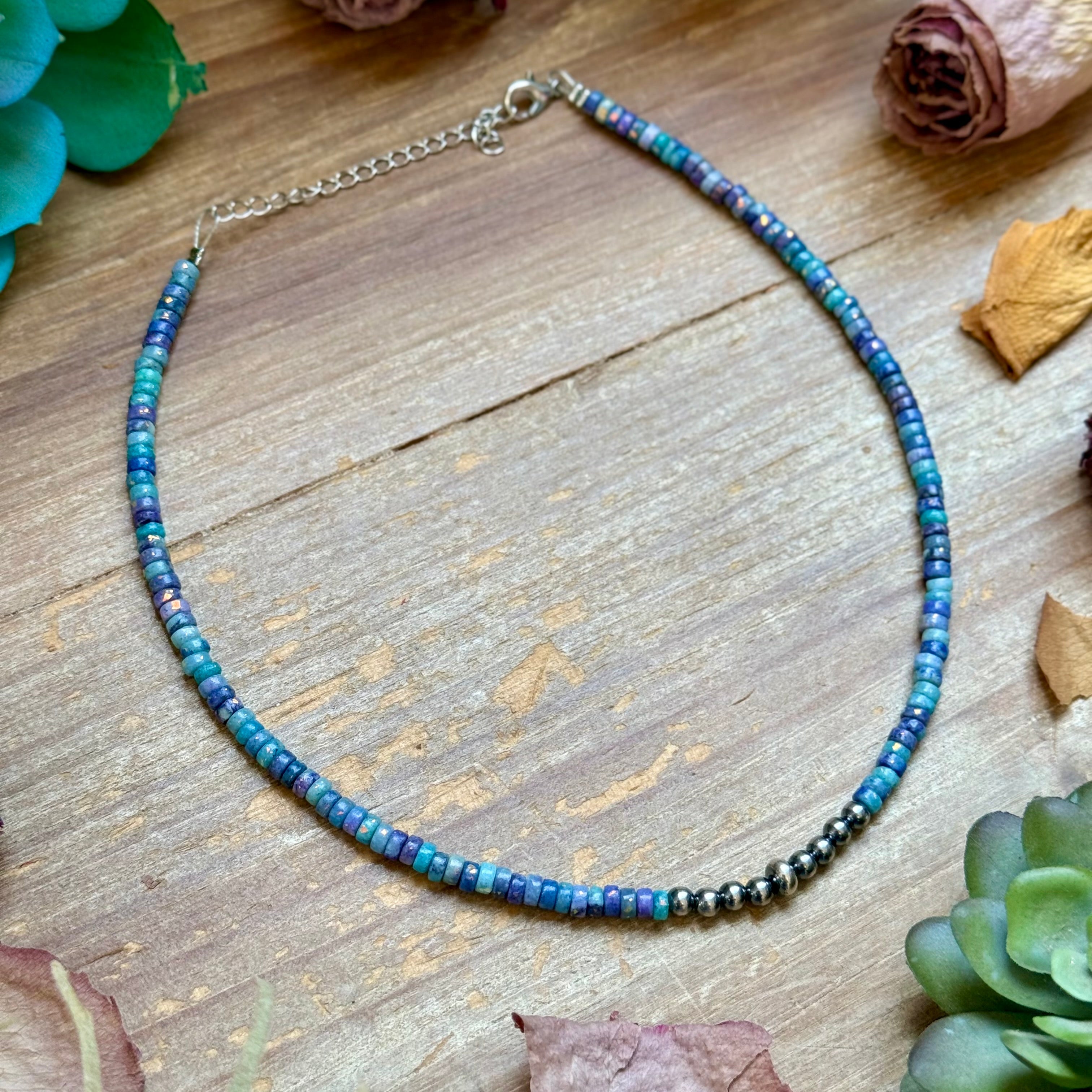 Purple Dolomite & Sterling Pearl Choker – 14" | The Bijoux FAB