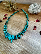 18 inch AMERICAN turquoise with 3 mm sterling silver pearls