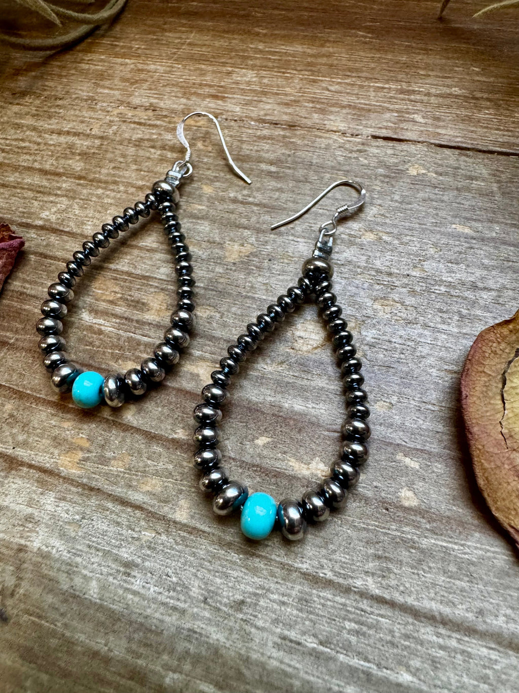 Turquoise & Sterling Saucer Pearl Earrings | The Bijoux FAB