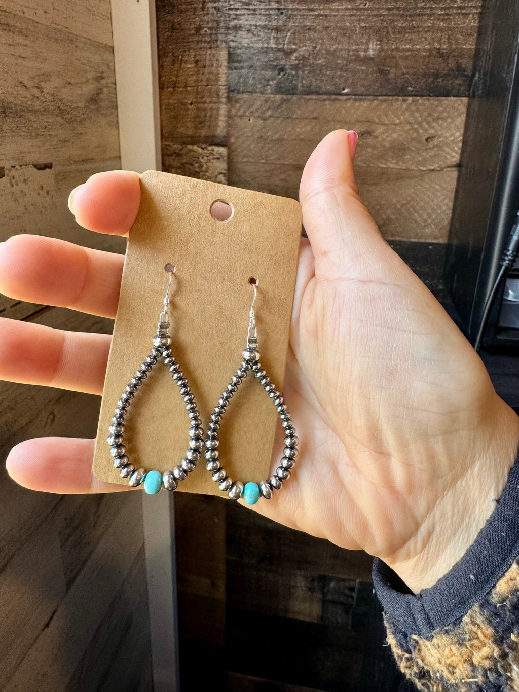 Turquoise & Sterling Saucer Pearl Earrings | The Bijoux FAB
