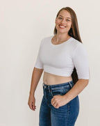 Crew Neck Elbow Sleeve Halftee