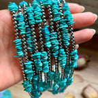 Natural Turquoise Chip Necklace – 16”  | The Bijoux FAB