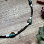 Pink Conch, Turquoise & Sterling Pearl Necklace – 15" | The Bijoux FAB