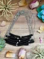 Black Onyx Paperclip Necklace – Sterling Silver Accent - 16" | The Bijoux FAB