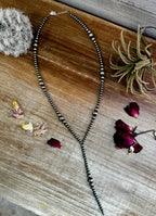 Sterling Silver Pearls Lariat Necklace – Adjustable Western Layering Piece | The Bijoux FAB