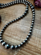 NFR Collection Sterling Silver Pearl Necklace – Graduated 8mm to 14mm 46.5” Long | The Bijoux FAB