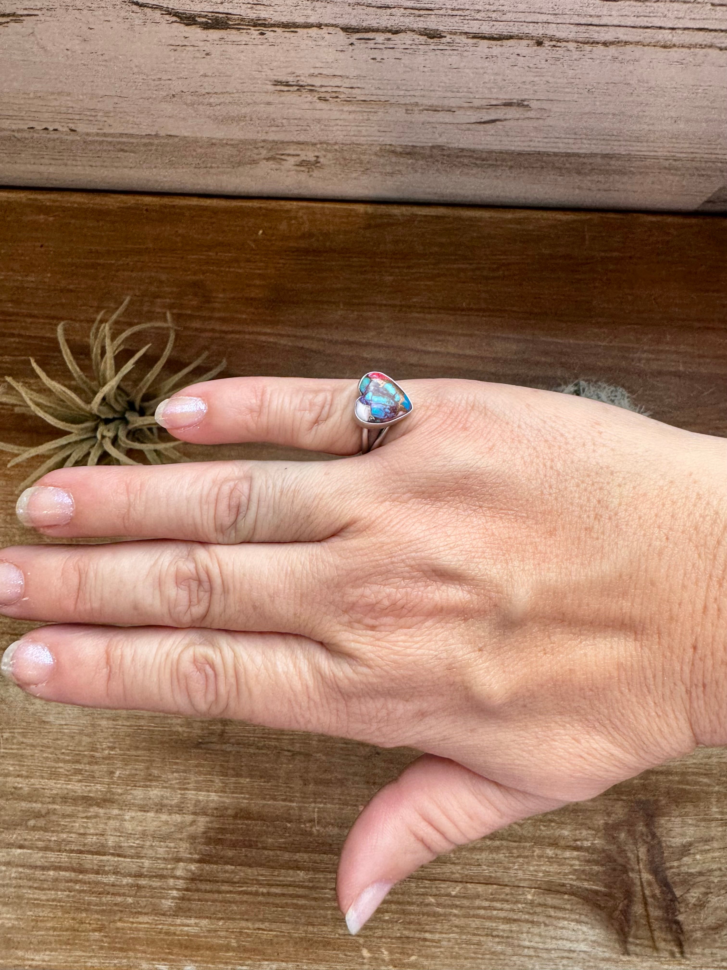 Heart Ring - Size 6 -Dahlia ring and sterling silver II