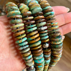 Dark Green Turquoise Graduated Necklace – Sterling Silver & Hematite - 23" | The Bijoux FAB