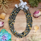 Golden Tiger Eye & Sterling Silver Pearl Necklace – 16" | The Bijoux FAB