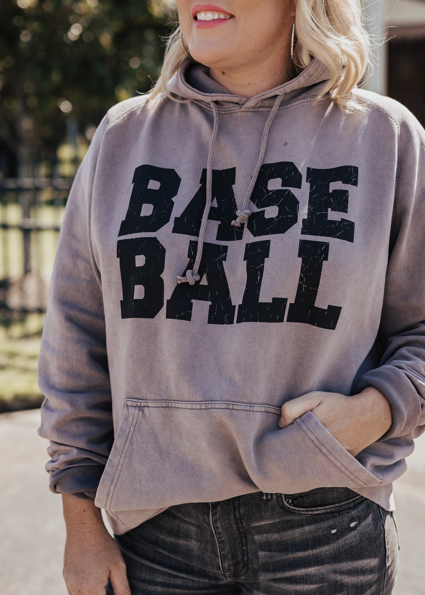 Pre-Order: Baseball Vintage Raglan Hoodie *Zinc (Grey/Purple) (S-3X)