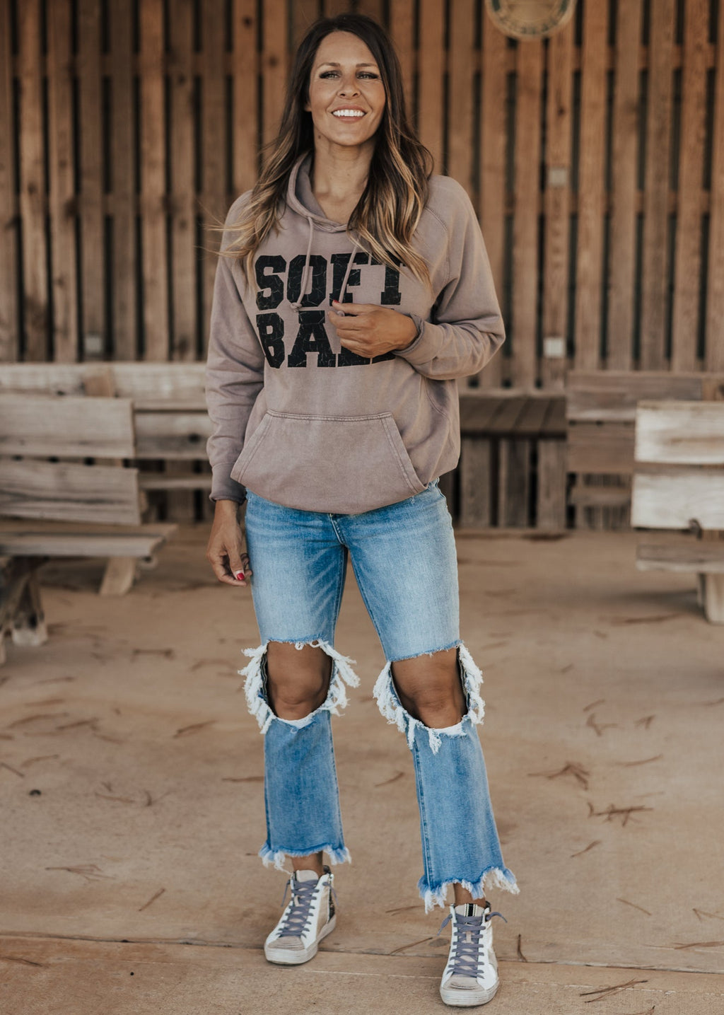 SOFTBALL Vintage Raglan Hoodie *Zinc (S-3X)