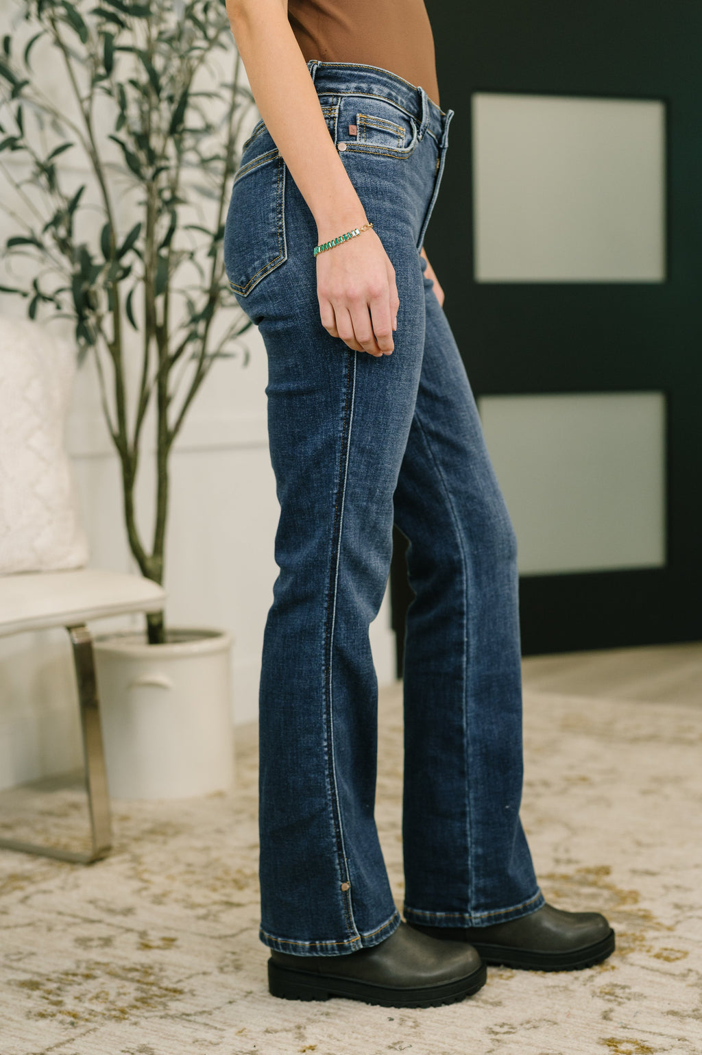 Casey Mid Rise Bootcut Judy Blue Jeans with Phone Pocket