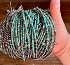 Blue Green Turquoise Heishi Choker – 3mm Turquoise Sterling Silver 14” Necklace | The Bijoux FAB