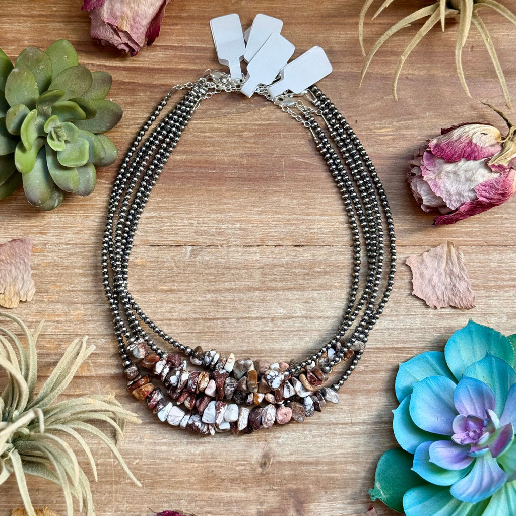 Wild Horse Choker Necklace – Sterling Silver Pearls - 14" | The Bijoux FAB