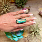 Large Turquoise Statement Adjustable Sterling Silver Ring | The Bijoux FAB
