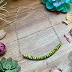 Green Variscite Paperclip Necklace – Sterling Silver Accent - 16" | The Bijoux FAB