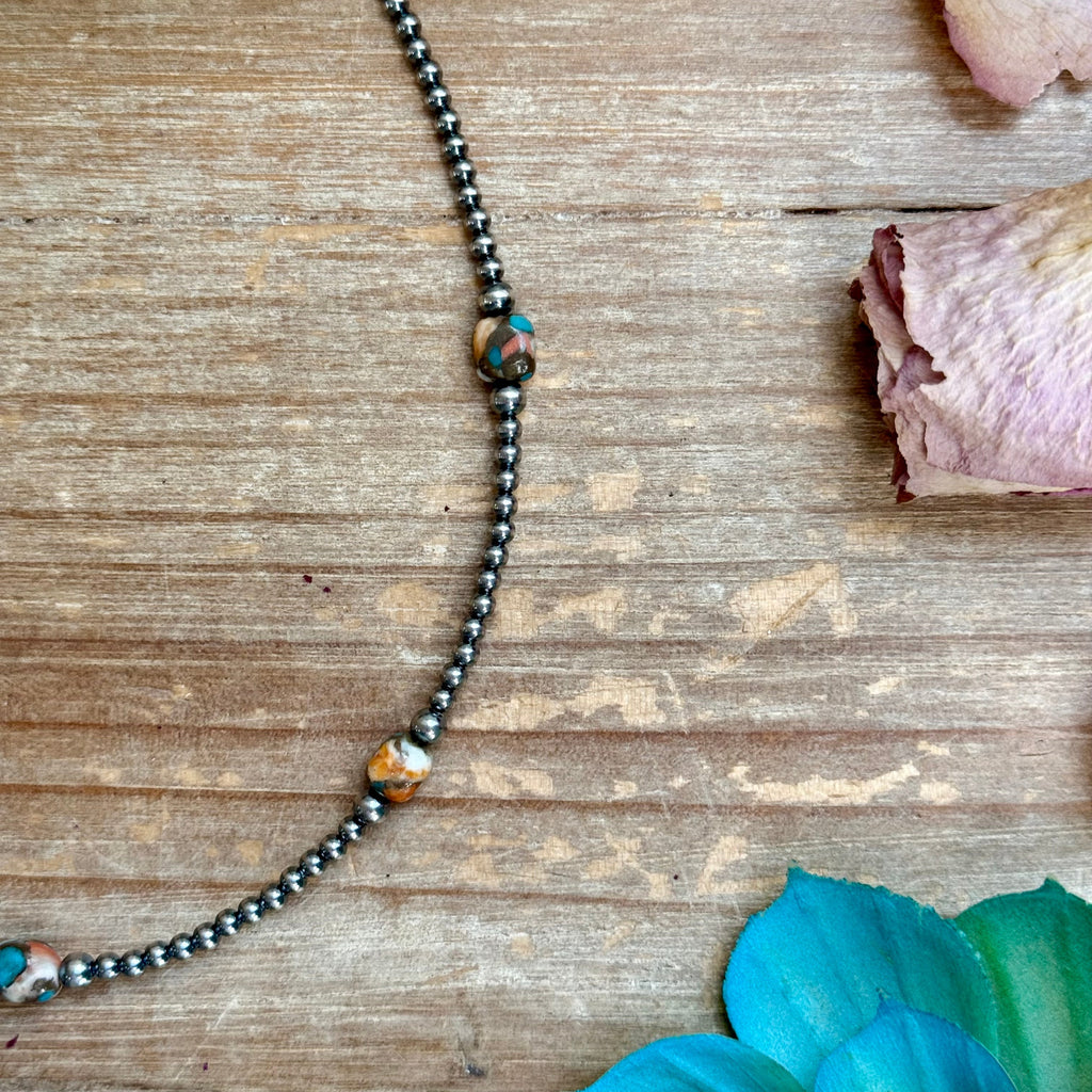 Turquoise & Spiny Oyster Petite Choker – 13” | The Bijoux FAB