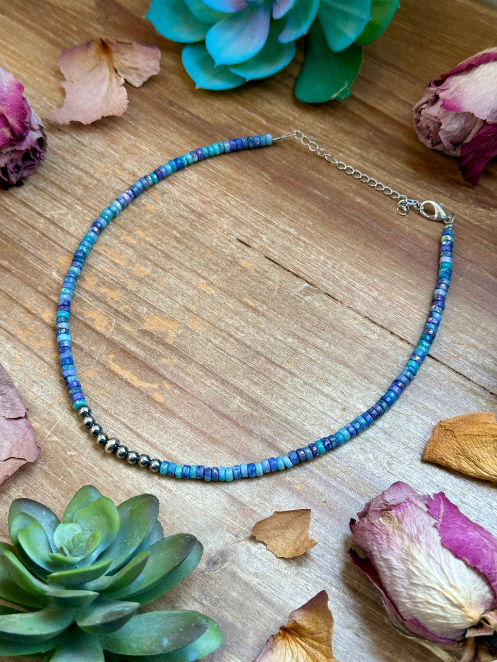 Purple Dolomite & Sterling Pearl Choker – 14" | The Bijoux FAB