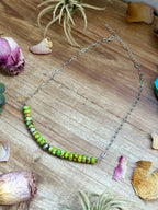 Green Variscite Paperclip Necklace – Sterling Silver Accent - 16" | The Bijoux FAB